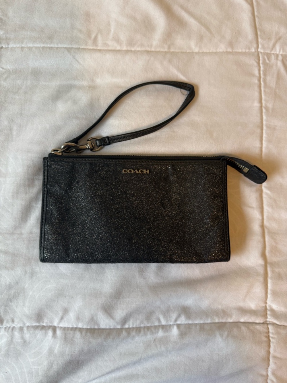 Coach Black Glitter Wristlet